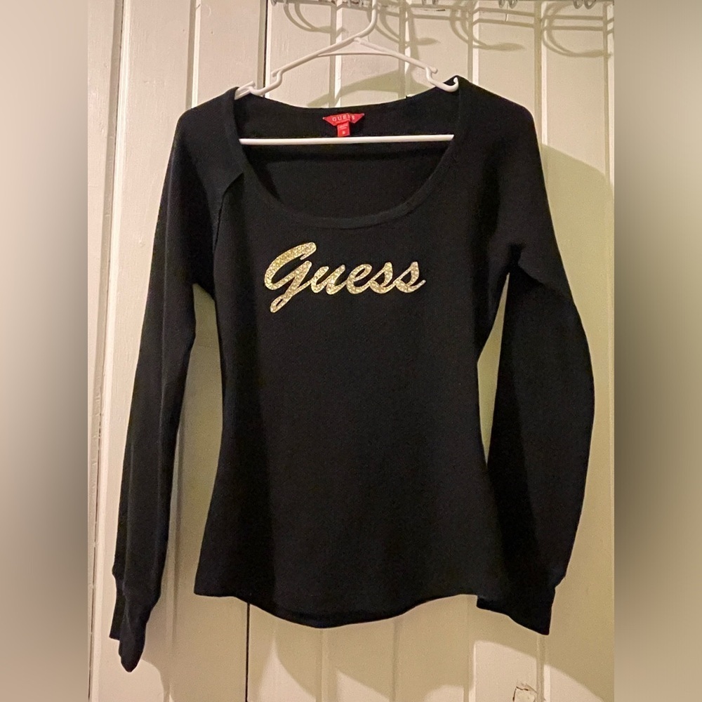 Guess rhinestone bling top-medium like new
